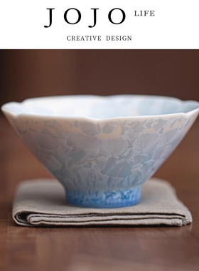 JOJO'S L. PD.紫泉涧.结晶釉主人杯高颜值蓝色冰花功夫茶具 |占房