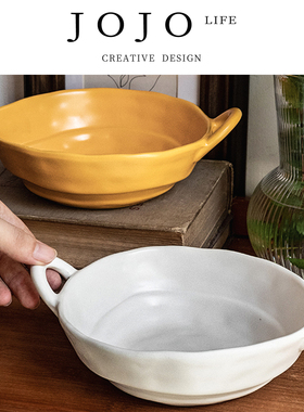 JOJO'S L. PD.False.复古手捏不规则沙拉碗防烫面碗陶瓷碗 | 赌策
