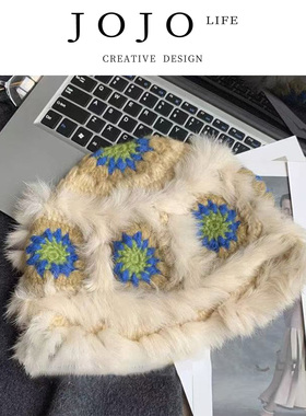 JOJO'S L. PD.Murphy.兔毛毛线女可爱毛绒保暖国风醒狮帽 | 幕菲