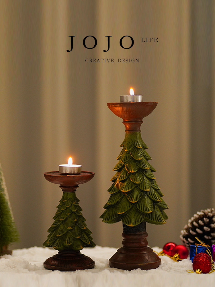 JOJOS L. PD.OYA. 촛대 복고풍 크리스마스 트리 왁스 장식 거실 데스크탑 장식?OYA