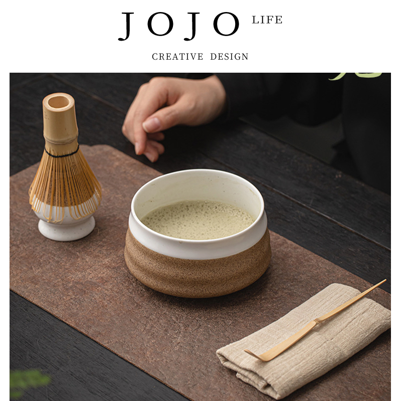 紫泉涧日式点茶碗手工复古螺纹