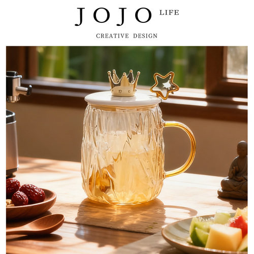 JOJO'S L. PD.Star.杯具轻奢风ins带盖勺耐热玻璃马克杯 | 星楚