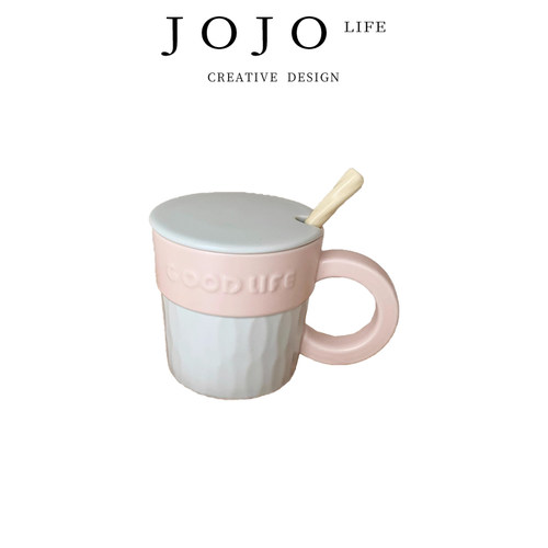 JOJO'SL.PD带盖带勺子马克杯