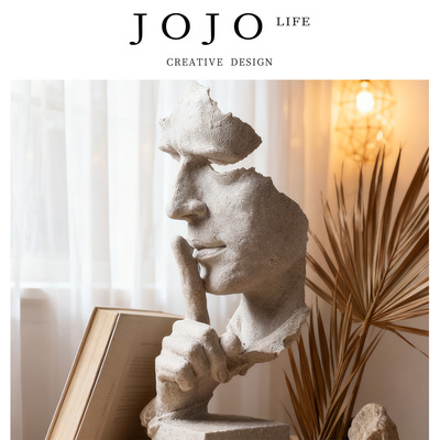 JOJO'S L. PD·Merkin·摆件家用沉默是金人物抽象工艺品 | 默金