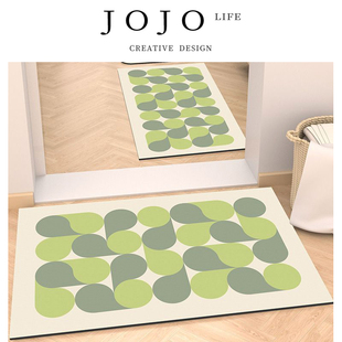 JOJO'S L. PD.damage.浴室软硅藻泥吸水地垫卫生间防滑脚垫 |物损