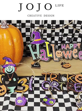 JOJO'S L.PD. compare.万圣节派对聚会场景装饰字母挂牌| 府比
