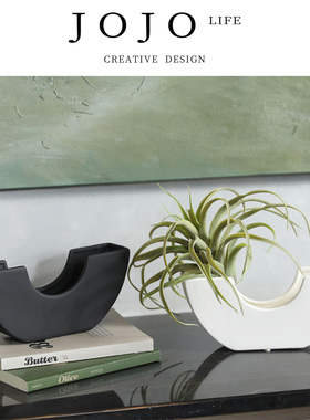 JOJO'S L. PD.swim.黑色白色陶瓷花瓶客厅干花插花仿真花 | 游兆