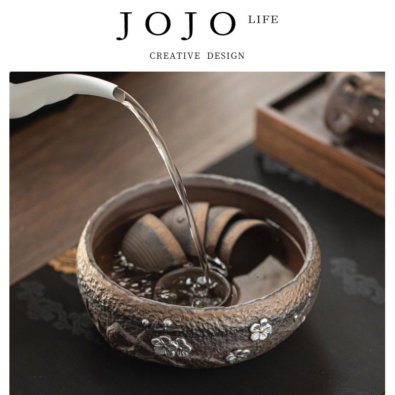 JOJO'S L. PD.紫泉涧.粗陶茶洗缸大号大水盂家用功夫笔洗 | 采服
