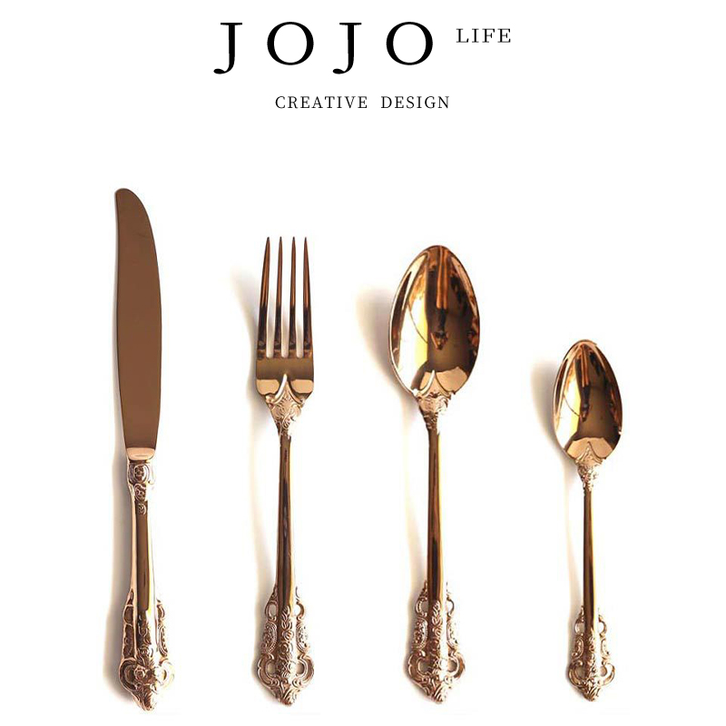 JOJO'SL.PD玫瑰金钢刀叉勺套装