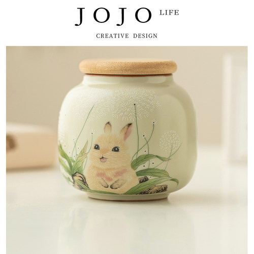 JOJO'SLIFEPD汝窑萌兔小茶罐