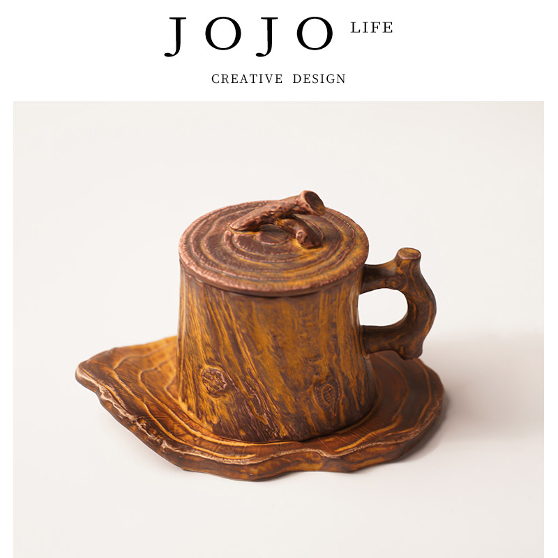 JOJO'S L. PD·tree·杯具家用个性带把手手工粗陶咖啡杯 | 古树