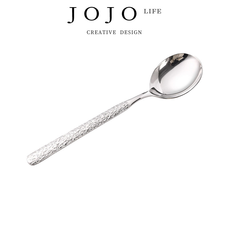 JOJO'S L. PD.ChainYu.长柄圆勺家用儿童韩式饭勺锤纹加厚 | 链钰