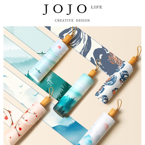 JOJO'SLIFEPD伞女印刷折复古风