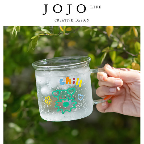 JOJO'SLIFEPD带把手杯玻璃水杯