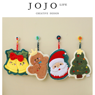 擦手帕 JOJO PD.Step.可爱刺绣圣诞擦手巾柔软可挂式 踏距
