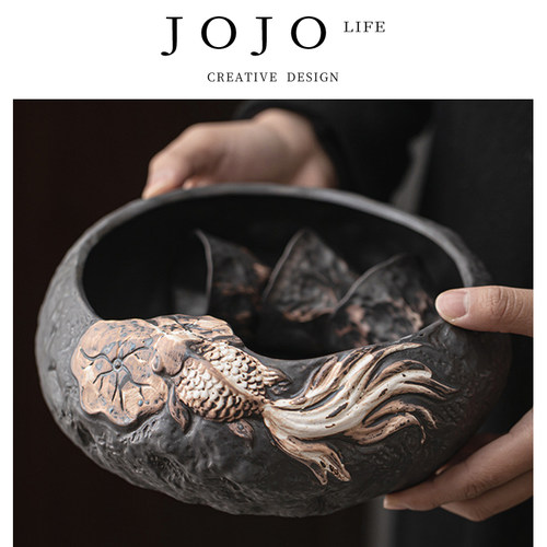 紫泉涧侘寂风年年有鱼茶洗水盂