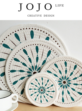 JOJO'S L. PD.Tickets.印花隔热垫日式印花棉绳隔热垫餐垫 | 阁票