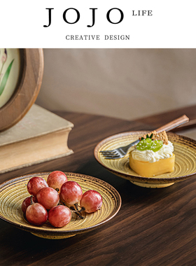 JOJO'S L. PD.Thumbs.日系茶食点心碟复古粗陶茶点盘料理 | 闯拇