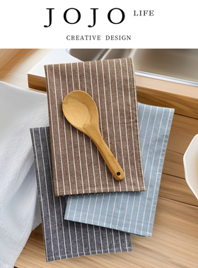 JOJO'S L. PD.plaster.日式风格全棉布艺条纹餐巾茶巾方形 | 膏药