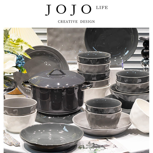 JOJO'SLIFEPD釉下彩手捏纹餐具
