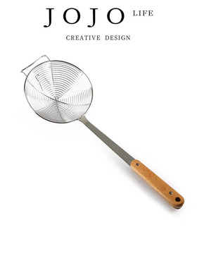 JOJO'S L.PD.Wood.不锈钢防烫一体线漏勺火炉专用牛肉勺 | 柴明