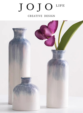 JOJO'S L. PD·Valley·花瓶手绘蓝色简约现代陶瓷客厅 | 谷云