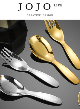 JOJO'S L. PD.agent.儿童餐具不锈钢家用316中式平底勺子 | 剂帜