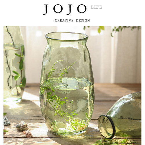 JOJO'SL.PD花瓶家用锤纹玻璃瓶