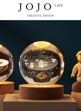 JOJO'S L. PD.Stroll.发光水晶球创意摆件月球纪念精致可爱丨漫系