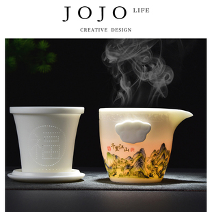 PD.紫泉涧.高档羊脂玉携式 JOJO 旧齿 旅行装 一壶两杯