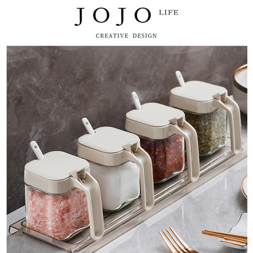 JOJO'SLIFEPD厨房调料罐玻璃