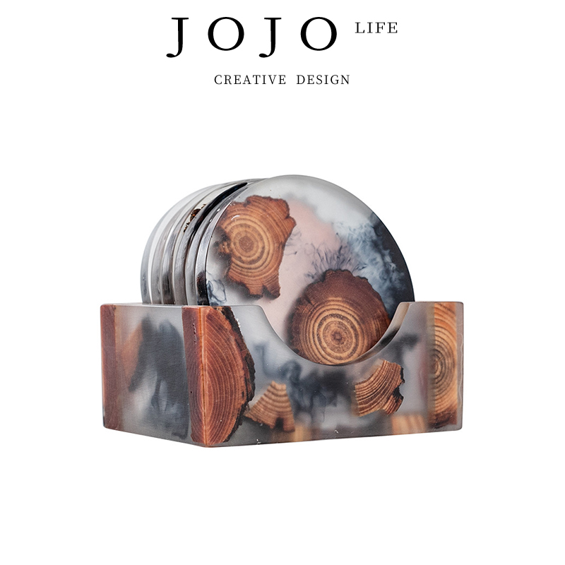 JOJO'SL.PD树脂松木杯垫套装