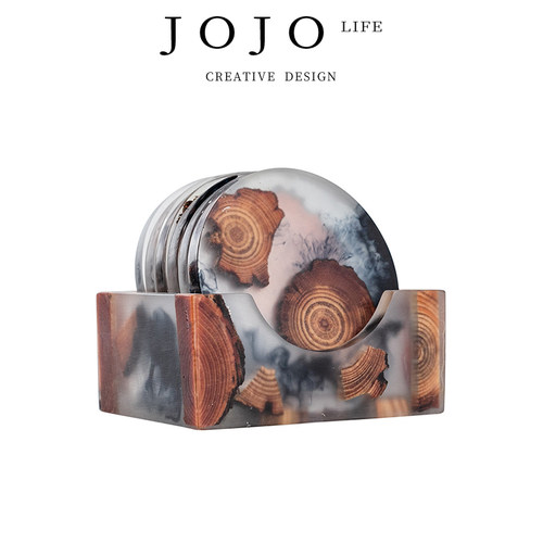 JOJO'SL.PD树脂松木杯垫套装