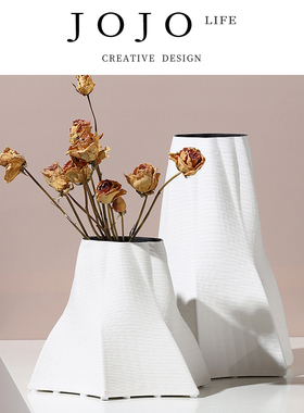 JOJO'S L. PD.Wheels.花瓶创意白色陶瓷轻奢家居插花摆件 | 西轮