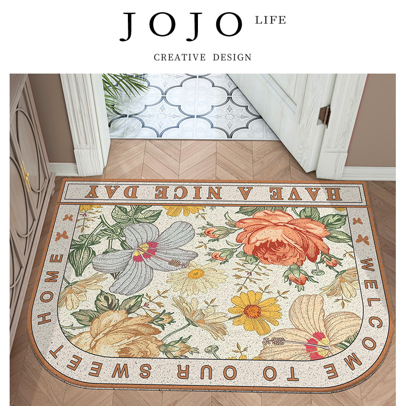 JOJO'S L.PD.Rhythm.地毯北欧花朵家用玄关脚垫入户防滑丨韵律,居家布艺,地毯,淘宝优惠券,粉丝福利购,淘宝优惠卷