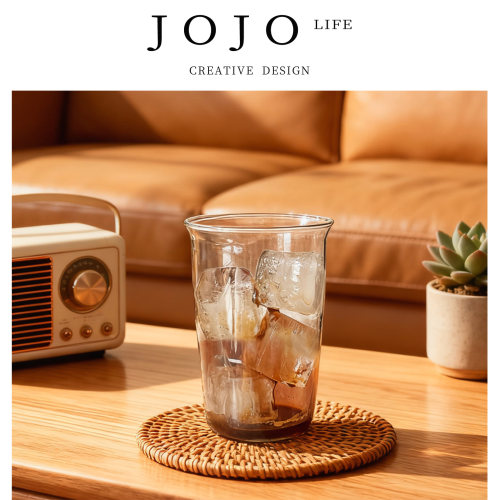 JOJO'S L. PD.Back.杯具耐高温透明玻璃简约水杯咖啡杯 | 反口