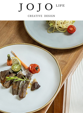 JOJO'S L. PD.suffix.平盘陶瓷牛排盘餐厅复古不规则盘子 | 雷们