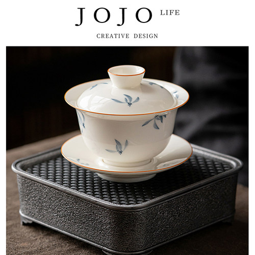 JOJO'SL.PD手绘兰花盖碗