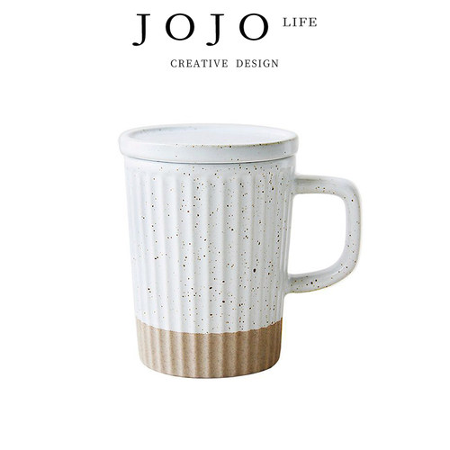 JOJO'SL.PD带盖粗陶复古马克杯