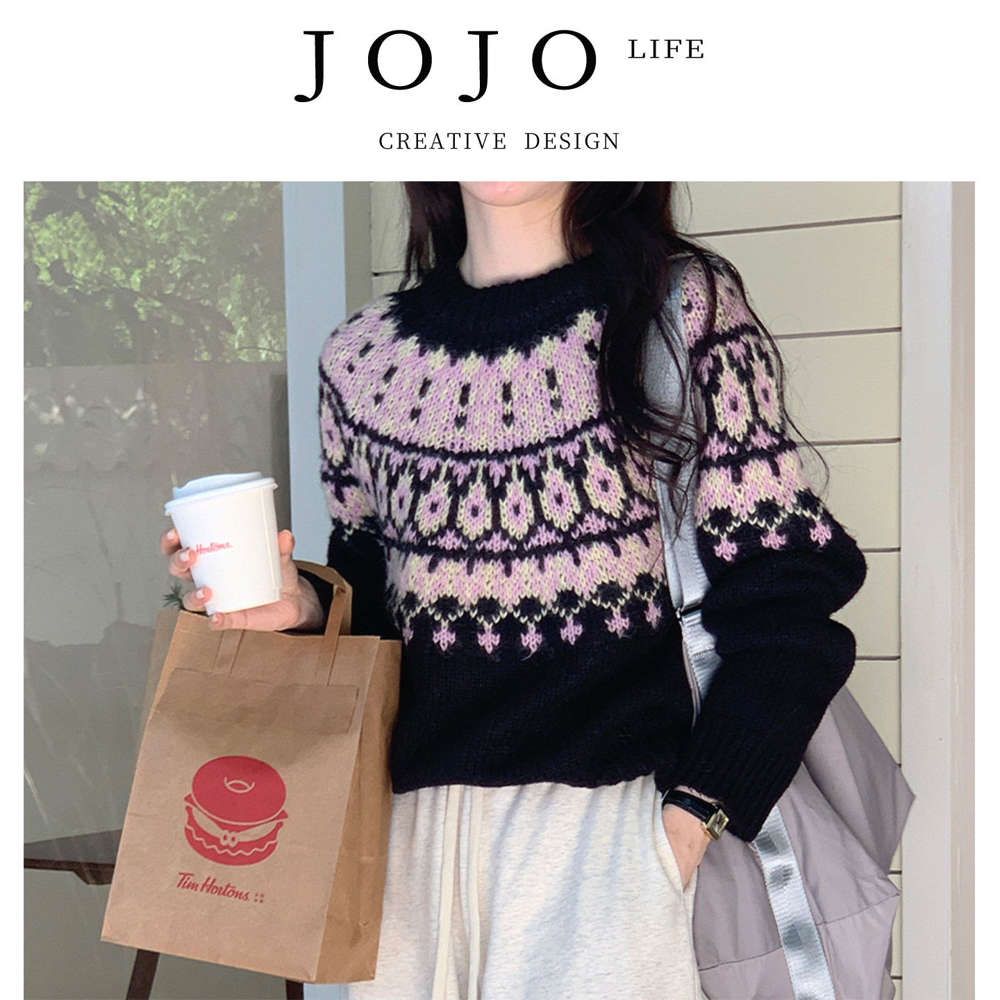 JOJO'SLIFEPD圆领套头针织衫