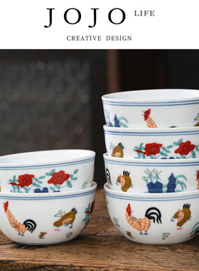 JOJO'S L. PD.紫泉涧.鸡缸杯大明成化斗彩手工仿古玩茶具 | 法非