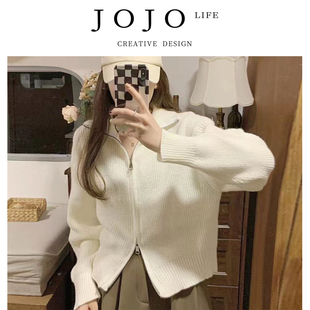 PD.eaves 秋冬新款 韩系宽松慵懒纯色针织开衫 免檐 JOJO 女