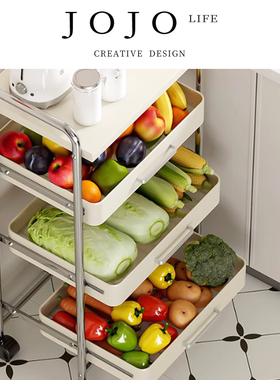 JOJO'S L. PD.time.厨房蔬菜置物架小推车抽拉多层收纳架 | 感时