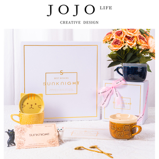 创意陶瓷卡通马克杯精致 JOJO PD·cat·杯具家用日式 猫咪