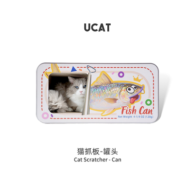 Ucat.猫抓板鱼罐头猫窝一体双层