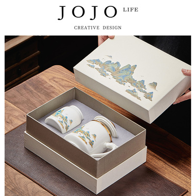 JOJO'SLIFEPD陶瓷泡茶杯带盖