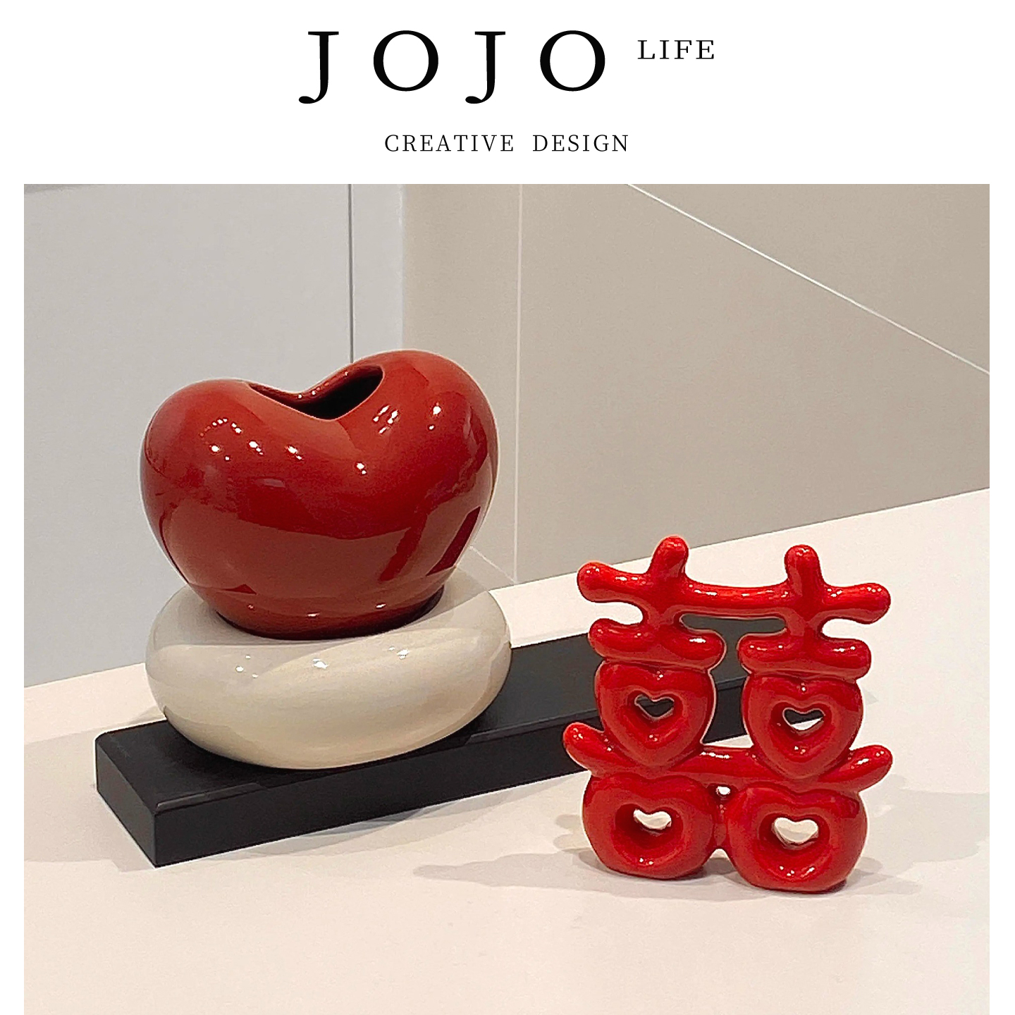 JOJO'SLIFEPD红色爱心花瓶