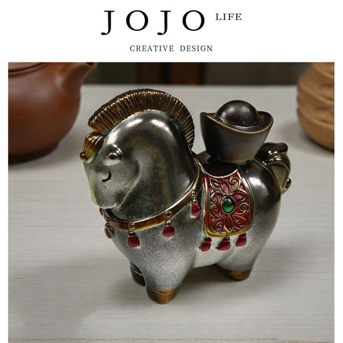 JOJO'S L. PD.Preface.变色马上有钱茶宠摆件中式招财唐马 | 序到