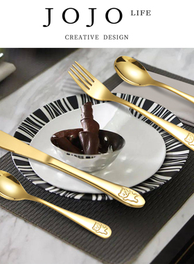 JOJO'S L. PD.agent.不锈钢小熊餐具刀叉勺套装可爱宝宝勺 | 剂硬