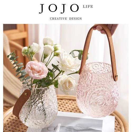 JOJO'SL.PD花瓶玻璃浮雕轻奢